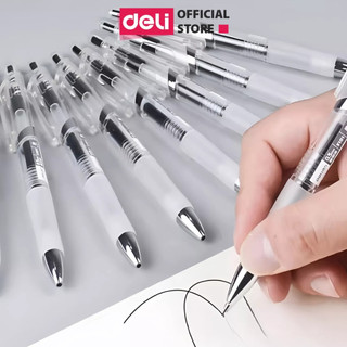 Bút gel deli s101, bút bi nước deli viết sổ calligraphy ngòi 0.5mm - mực đen