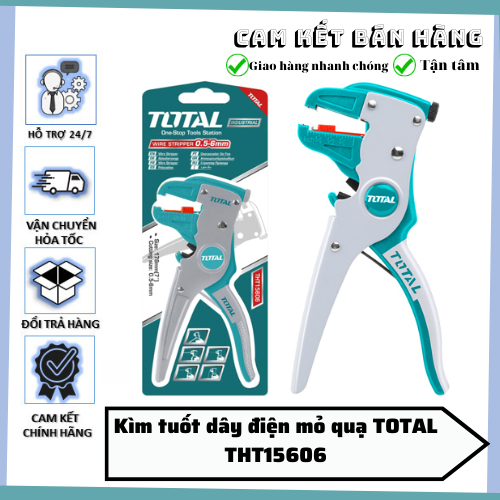 Kìm kềm tuốt dây điện mỏ quạ TOTAL THT15606 chất liệu thép siêu cứng
