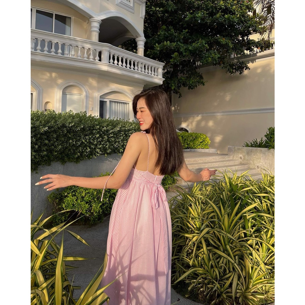 Đầm midi hồng DOTTIE newtag