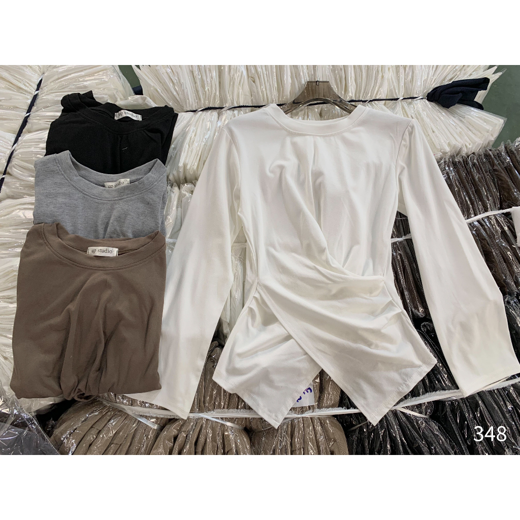 Áo xoắn vạt lệch dài tay Hot mùa thu Hari GenZ 348 P5K11