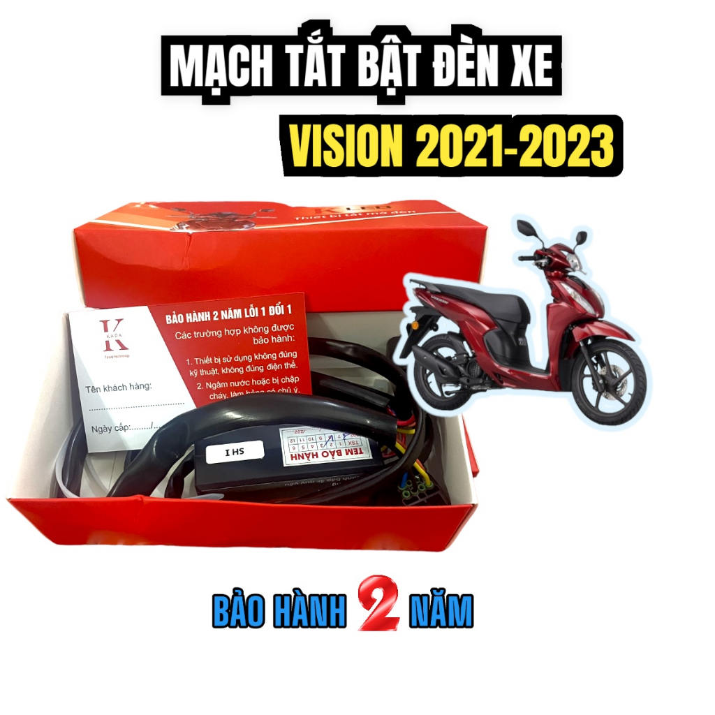 Bộ Mạch Tắt Đèn Xe Vision 2023 - Bảo hành 2 năm - Dùng chung cho xe Vision 2021, 2022 - Passing tắt bật