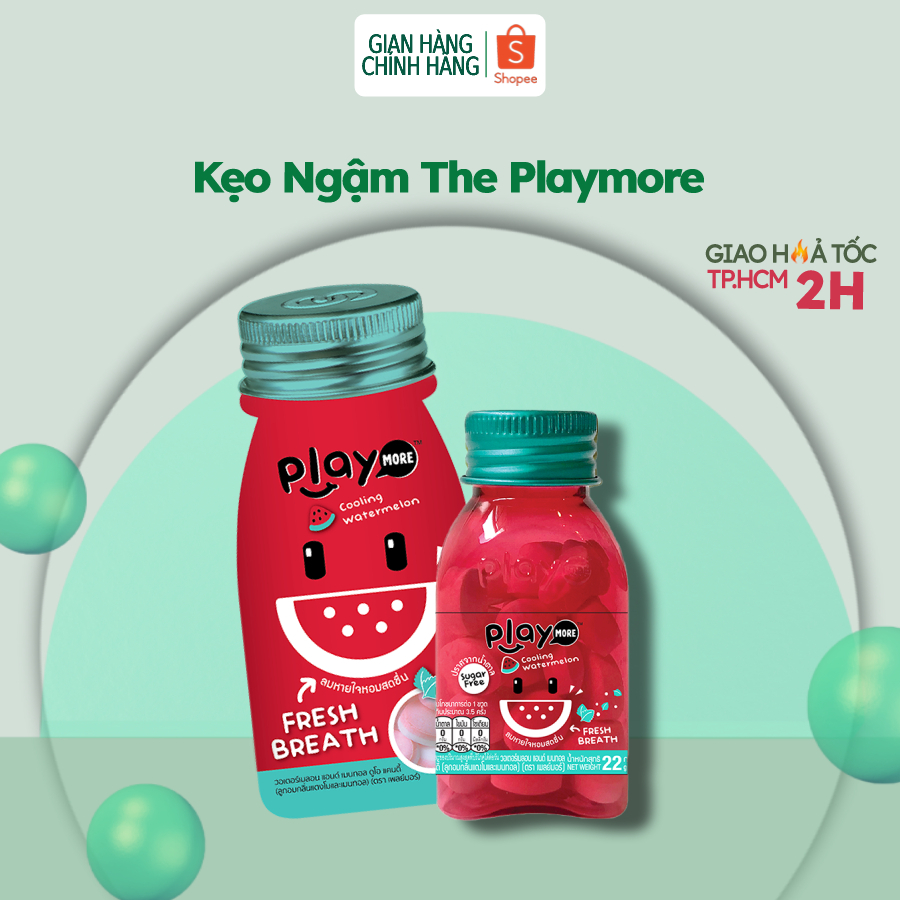 Kẹo ngậm the Playmore vị dưa hấu nhập khẩu từ Thái Lan