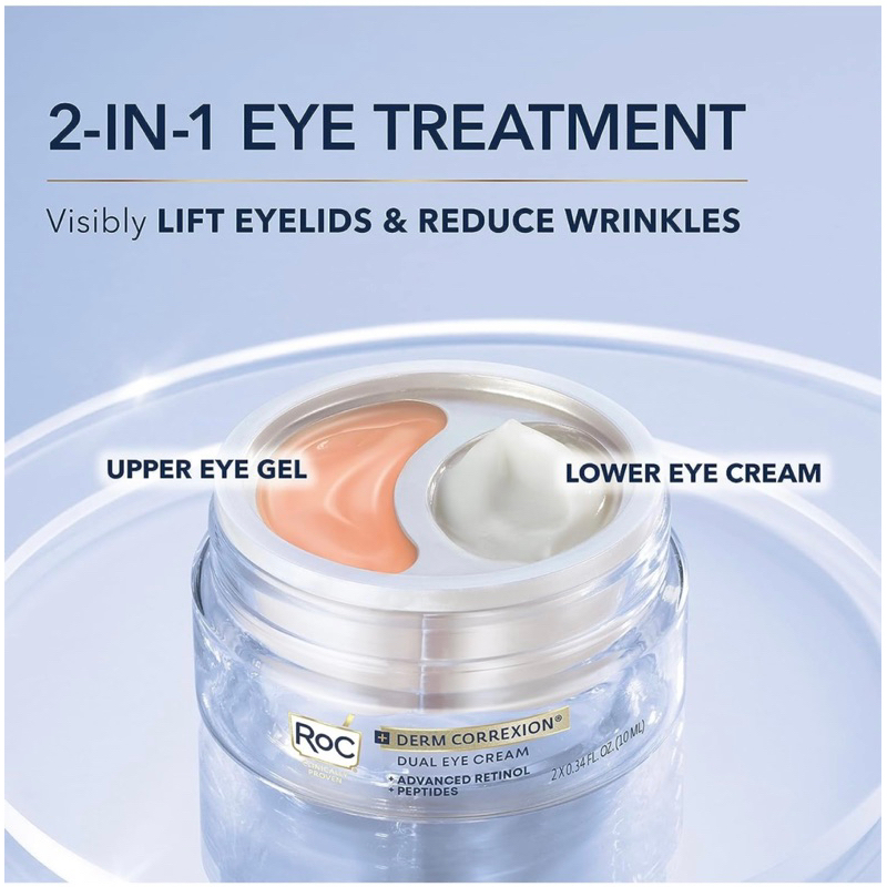 USA_Bộ đôi kem dưỡng mắt săn chắc và giảm nếp nhăn RoC Derm Correxion Dual EYE Cream Advanced Retinol & Peptides