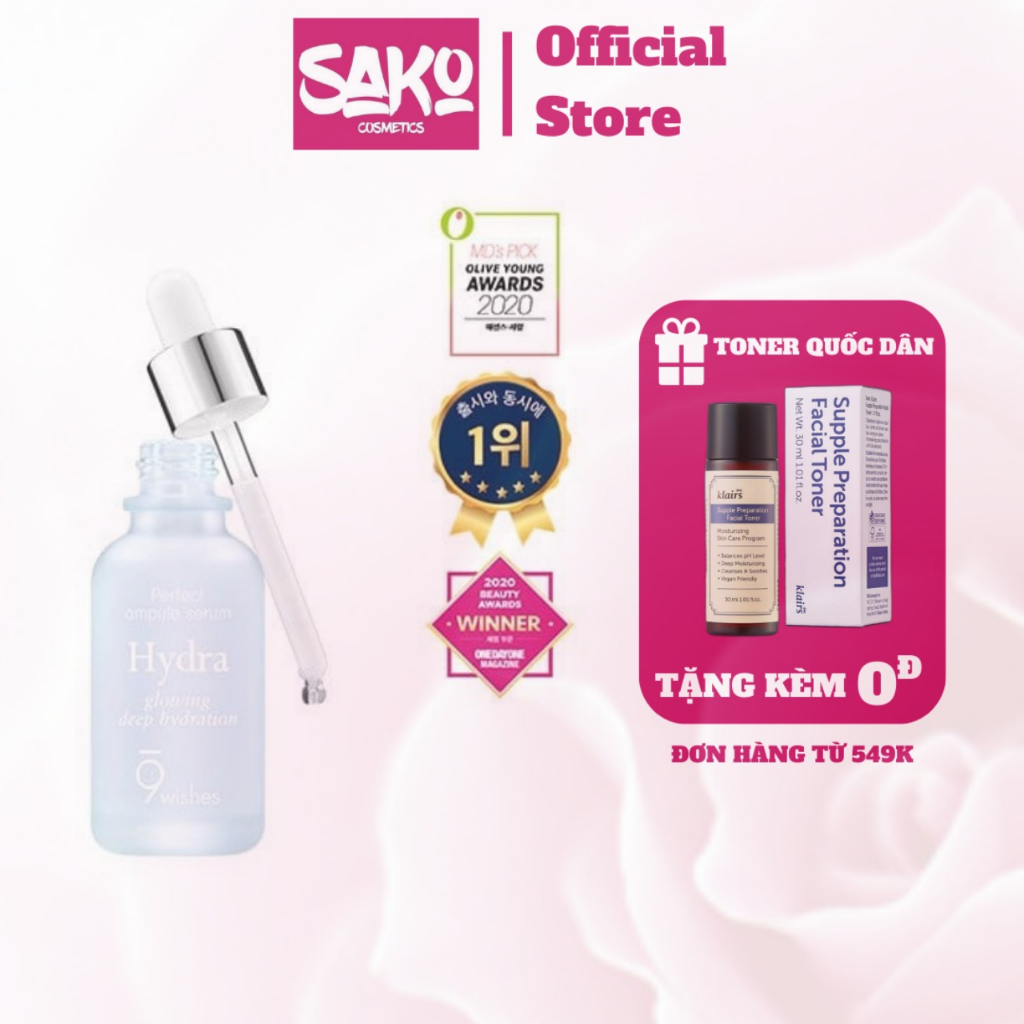 Tinh chất dưỡng ẩm 9 Wishes Hydra Skin Ampule Serum 25ml