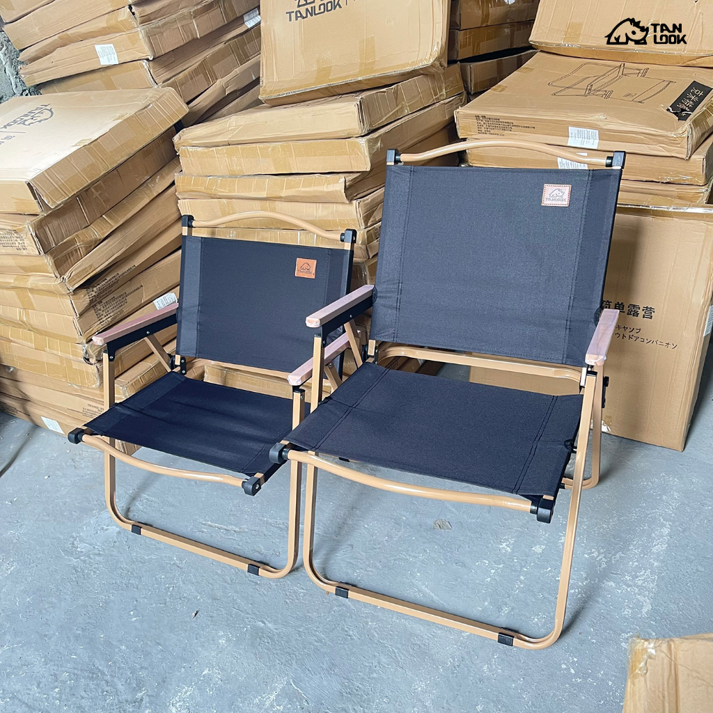 Ghế gấp camping TANLOOK Màu vài vải đen thiết kế gọn du lịch ,cafe ,ban công, câu cá hàng nhập nguyên chiếc