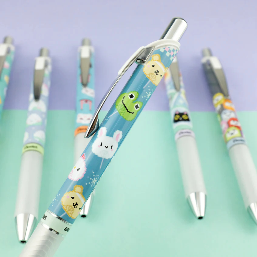Bút Gel PENTEL Energel Kawaii Pixel II Mực Đen Ngòi 0.5mm - Hàng Chính Hãng BLN75KW