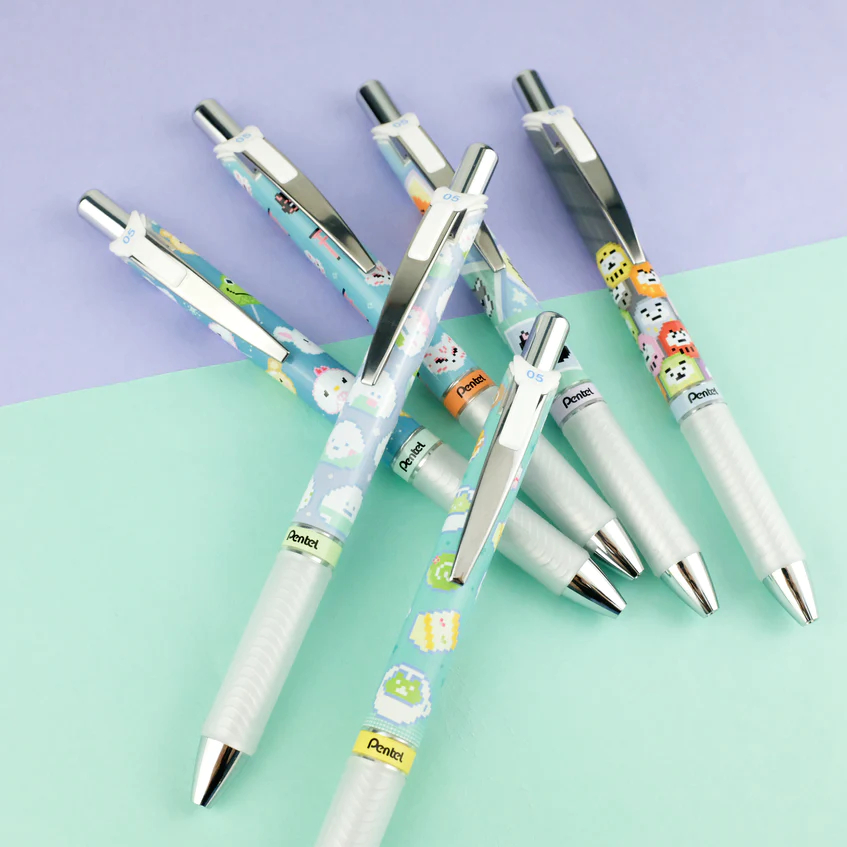 Bút Gel PENTEL Energel Kawaii Pixel II Mực Đen Ngòi 0.5mm - Hàng Chính Hãng BLN75KW