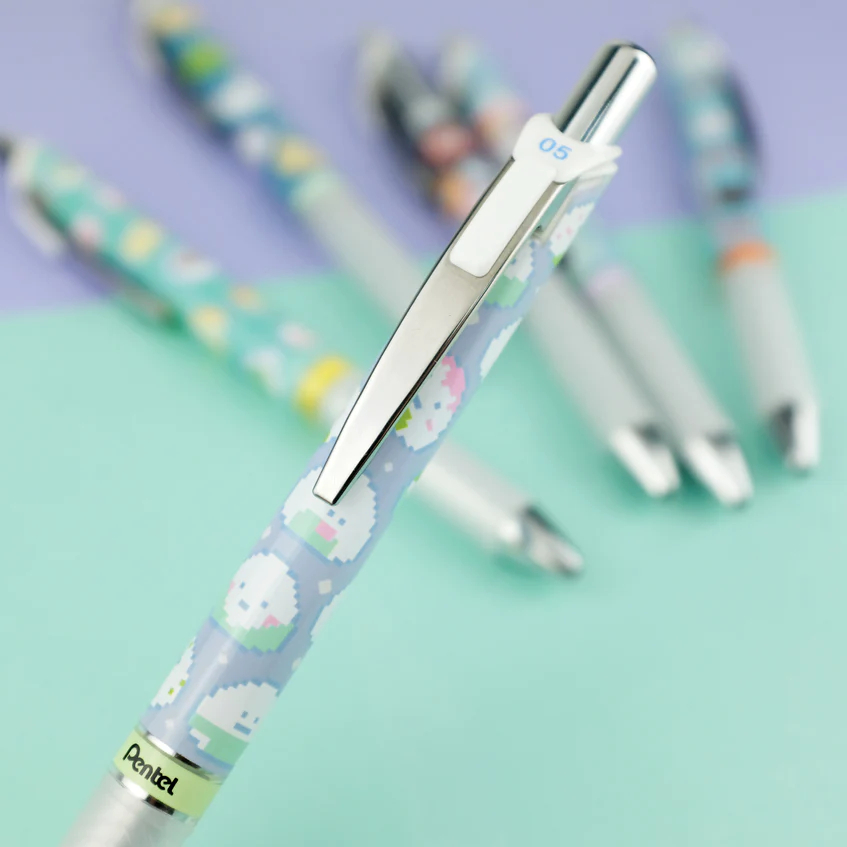 Bút Gel PENTEL Energel Kawaii Pixel II Mực Đen Ngòi 0.5mm - Hàng Chính Hãng BLN75KW