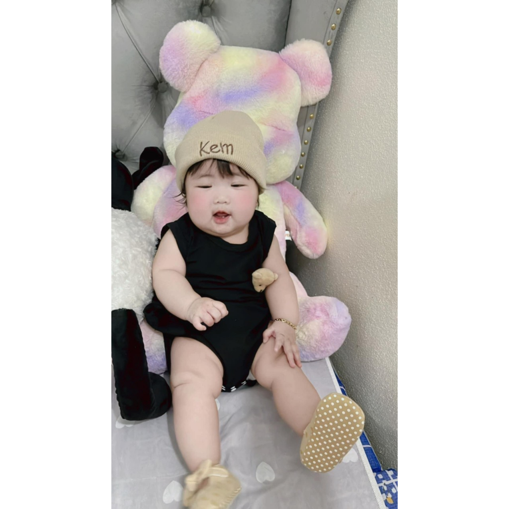 Mũ len THÊU TÊN style Hàn quốc cực chất cho bé