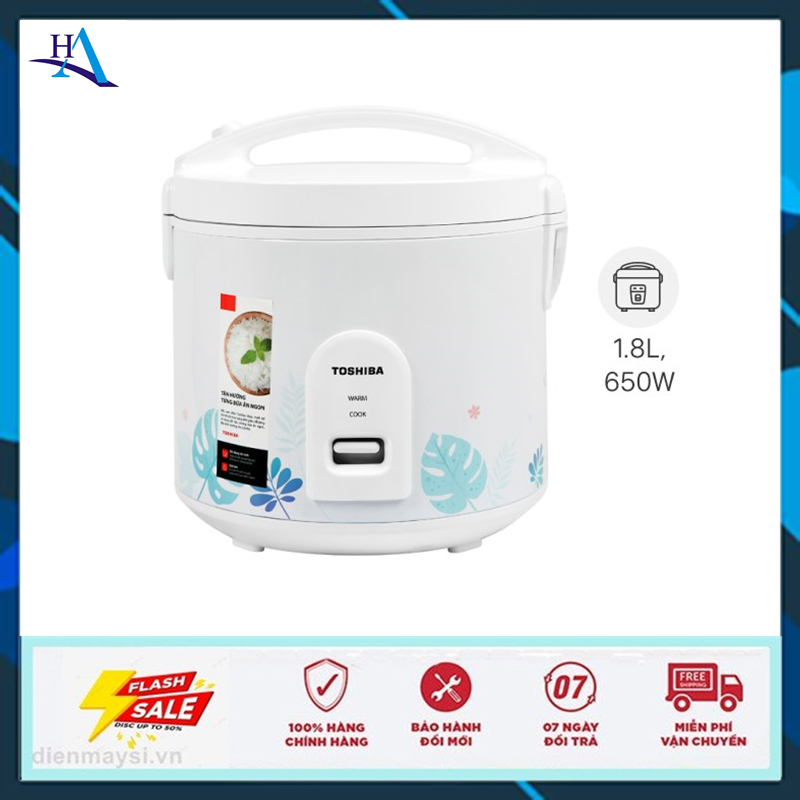 Nồi cơm nắp gài Toshiba 1.8 lít RC-18JH2PV(B) (Miễn phí giao tại HCM-ngoài tỉnh liên hệ shop)