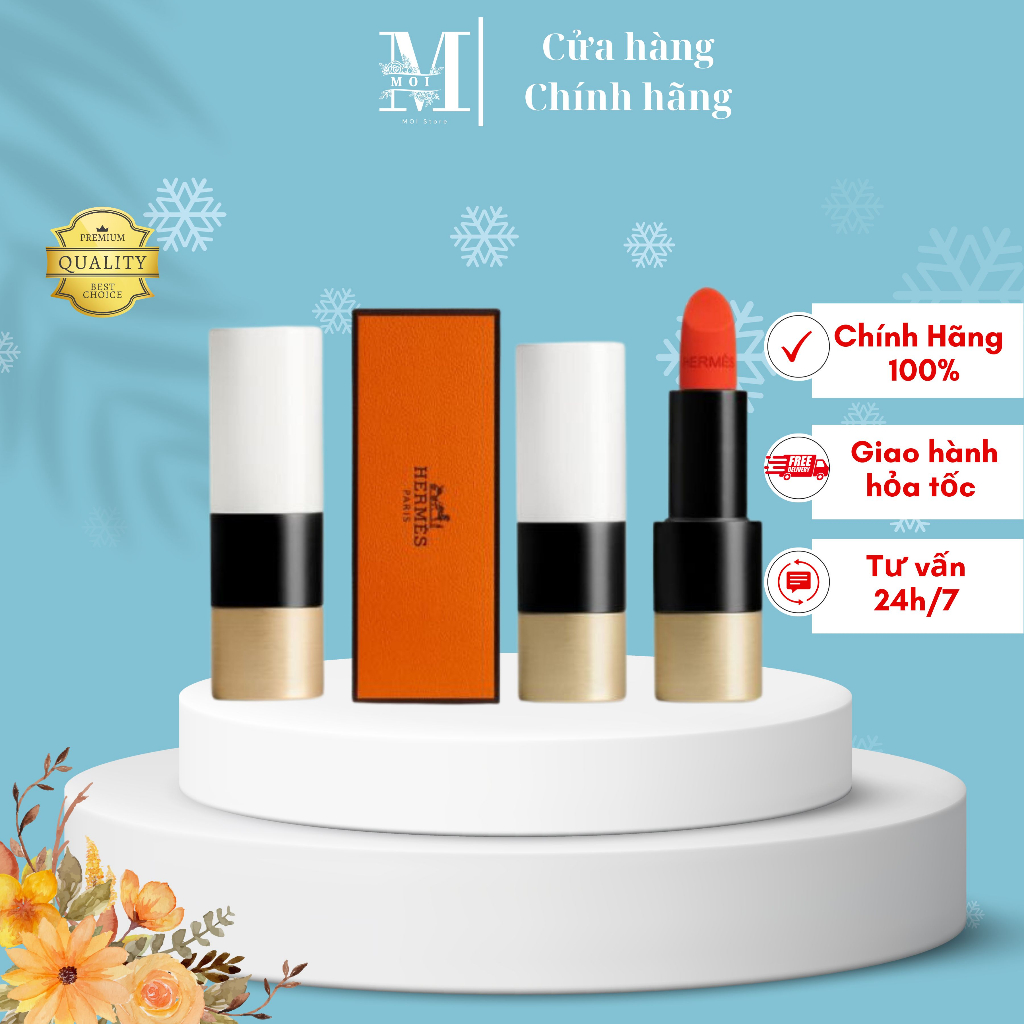 Son Hermes Rouge Matte và Satin Lipstick mẫu HOT 2021, siêu xinh, MOI Store