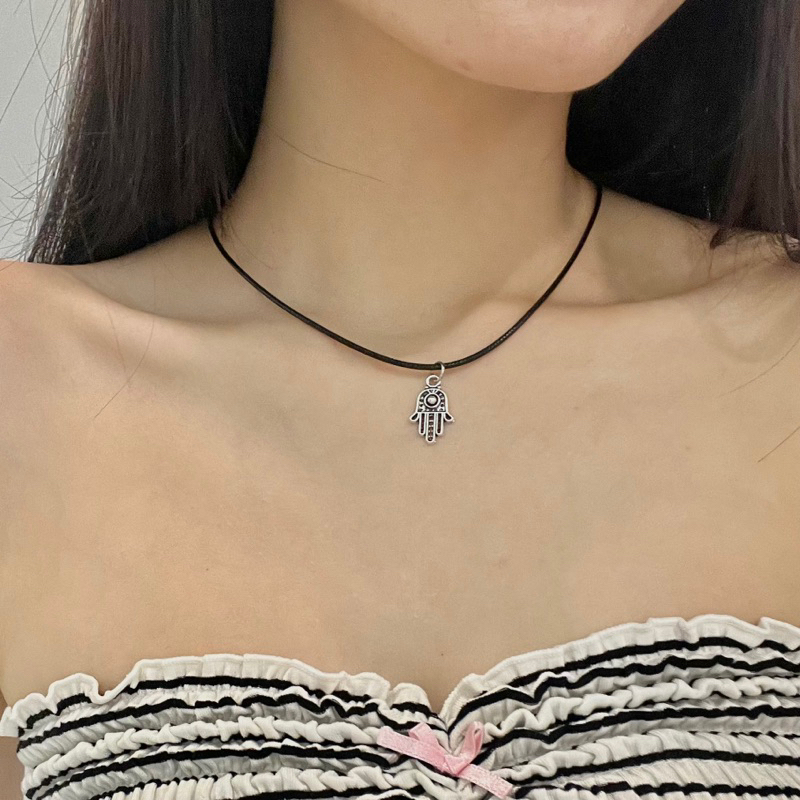 Vòng Cổ Dây Sáp Mặt Sao Trái Tim Hoa Cúc