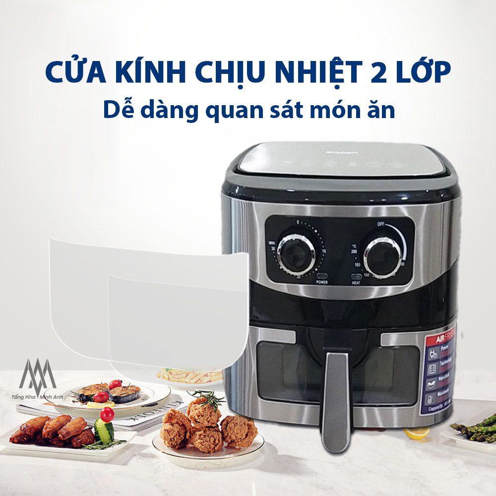 Nồi chiên không dầu 12L Seka - SHARP ThaiLand KS12 mặt trước có kính kiểm soát nướng, Dung tích 12L