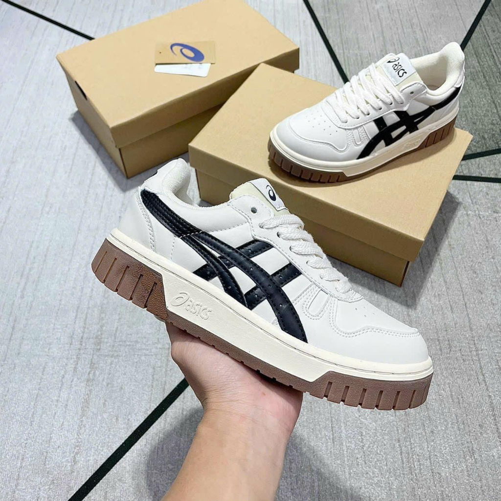 Giày Thể Thao Asics Court Mz, Giày Asic Court Nam Nữ Basic White Cream And Black Full màu-Full box | BigBuy360 - bigbuy360.vn