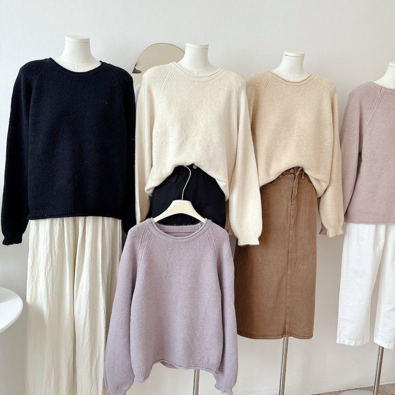 Áo Len dáng form rộng co dãn lông cừu trơn siêu mềm mịn, áo len nữ mùa đông - Osaa daily
