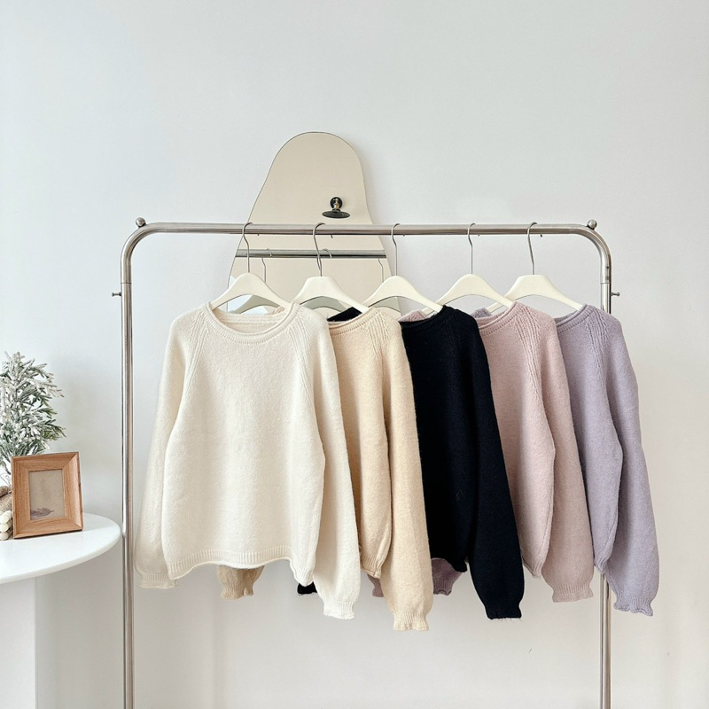 Áo Len dáng form rộng co dãn lông cừu trơn siêu mềm mịn, áo len nữ mùa đông - Osaa daily