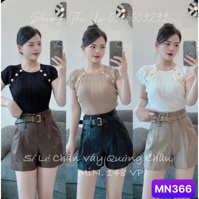 Quần Short Da Kèm Đai Y.S.L hàng Quảng Châu loại 1