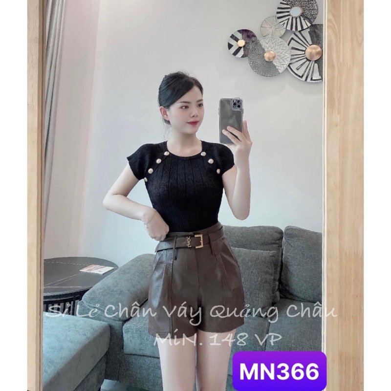 Quần Short Da Kèm Đai Y.S.L hàng Quảng Châu loại 1