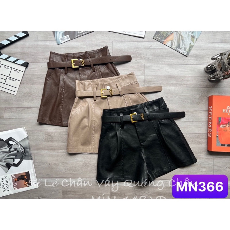 Quần Short Da Kèm Đai Y.S.L hàng Quảng Châu loại 1