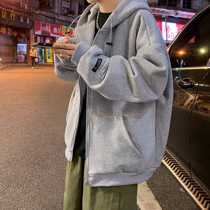 Áo khoác Hoodie zip unisex - Thêu chữ trước ngực - Áo hoodie có mũ trùm đầu phong cách Hàn Quốc. X.STORE.