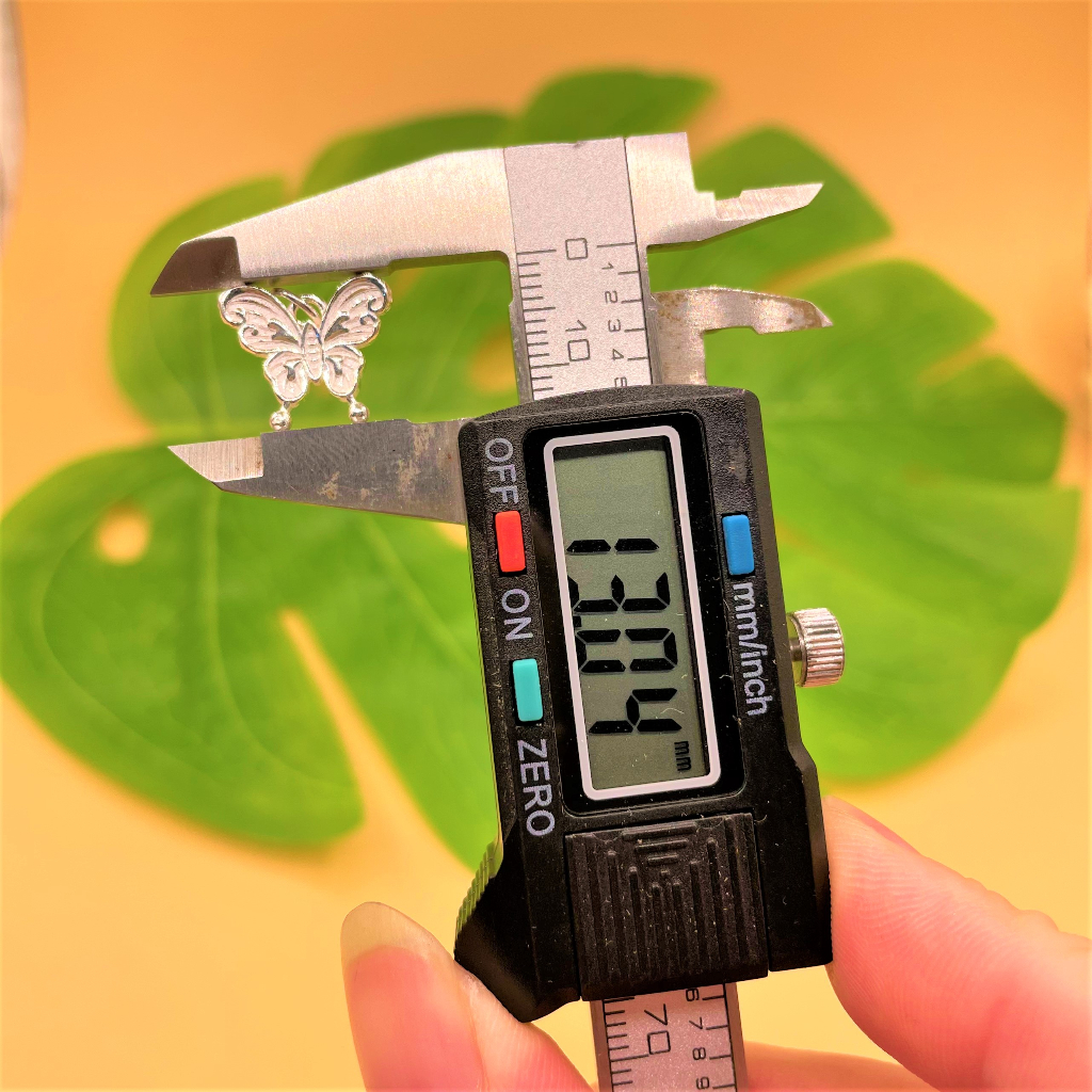 Charm treo hình bướm khắc hoa văn tinh xảo bạc thái và bạc trắng 925 - Charm Bạc 925 - Mã CA1155 CB1100