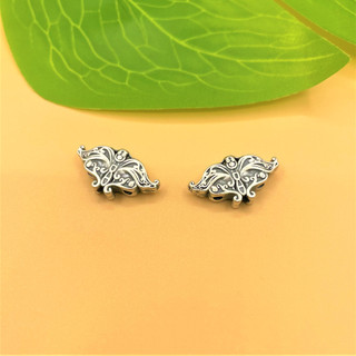 Charm nối 3 lỗ hình cánh bướm bạc thái s925 cỡ lớn - charm bạc 925 - mã ca1160