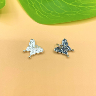 Charm treo hình bướm khắc hoa văn tinh xảo bạc thái và bạc trắng 925 - charm bạc 925 - mã ca1155 cb1100