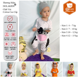 Bộ Cotton Dolla Kids Body Thú Dài Tay Cho Bé 4-15kg