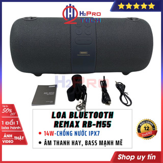 Loa bluetooth chống nước remax rb-m55 14w, nhạc hay-bass căng, usb-tf-aux-fm, loa nghe nhạc remax cao cấp-h2pro tech