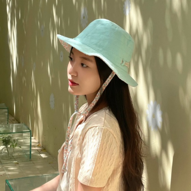 Nón 2 mặt Eloise xanh mint bạc hà