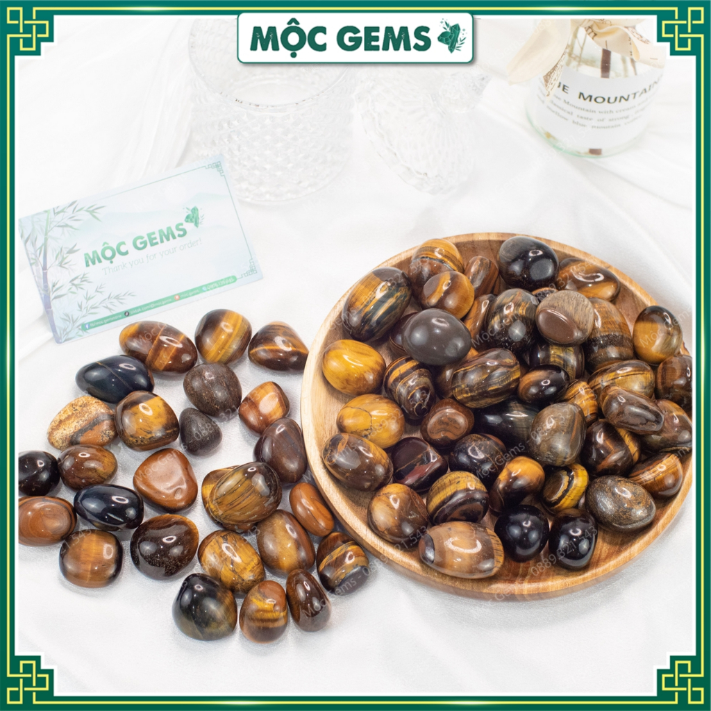 Đá Thanh Tẩy Mắt Hổ Màu Nâu Vàng Rung Bóng , Dùng Trang Trí Nhà Cửa, Làm Đồ Decor, Thanh Tẩy Năng Lượng