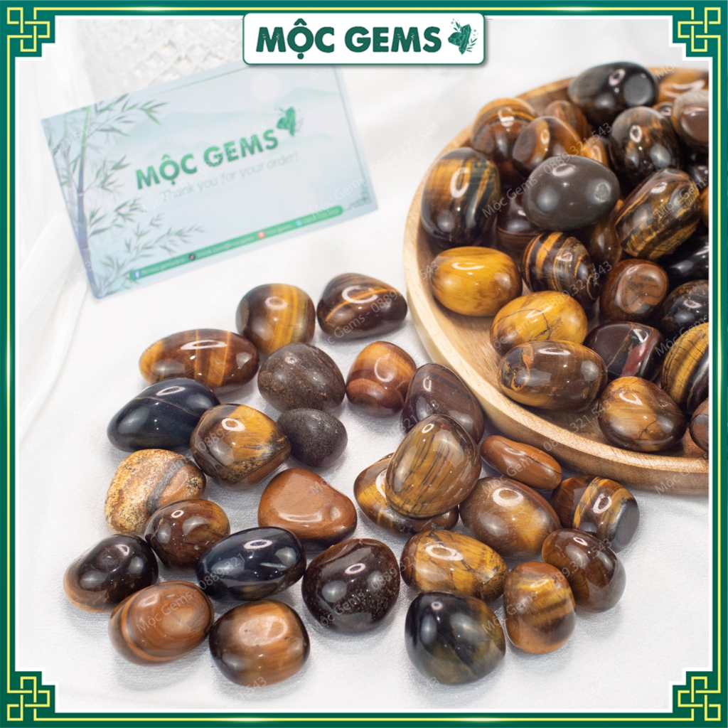 Đá Thanh Tẩy Mắt Hổ Màu Nâu Vàng Rung Bóng , Dùng Trang Trí Nhà Cửa, Làm Đồ Decor, Thanh Tẩy Năng Lượng