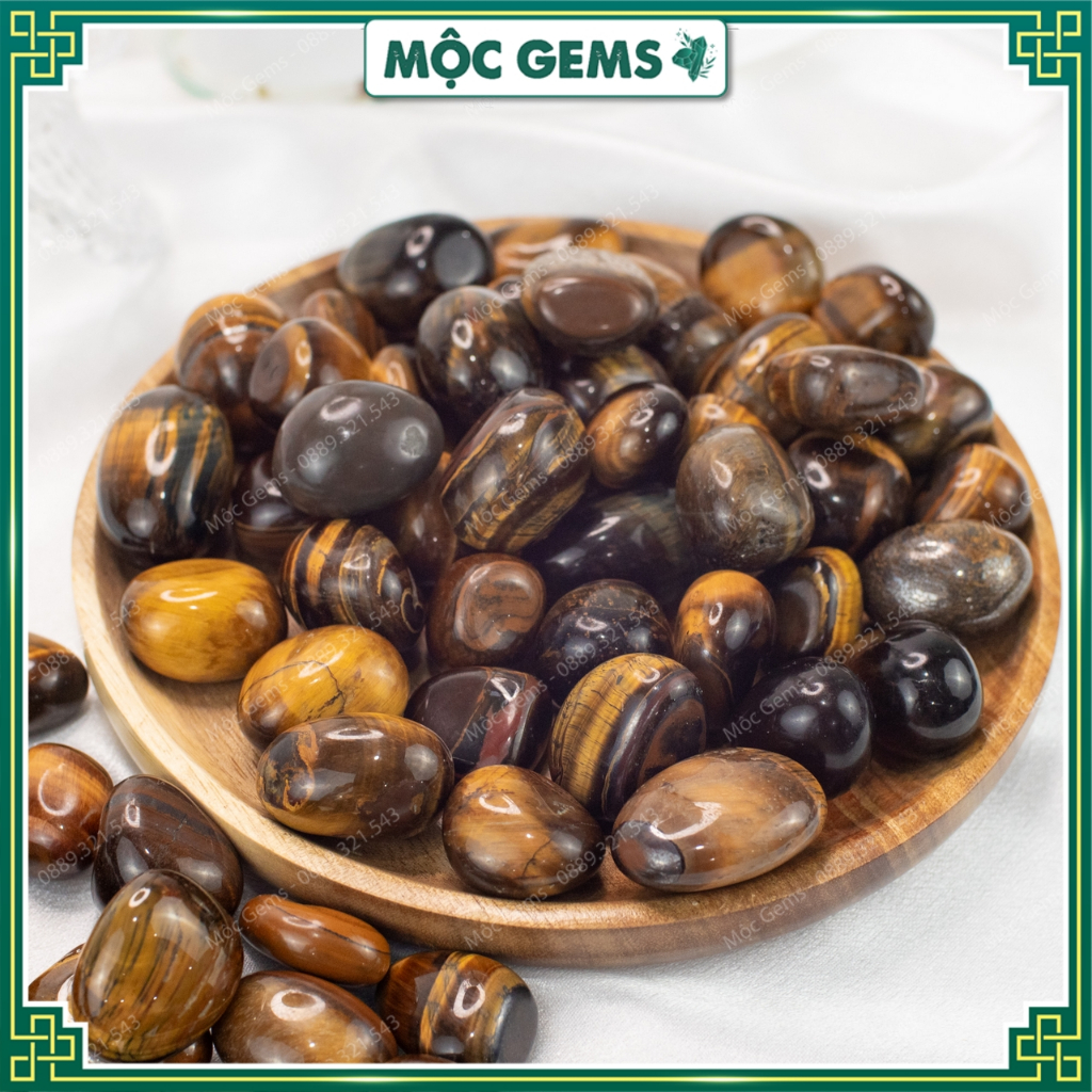 Đá Thanh Tẩy Mắt Hổ Màu Nâu Vàng Rung Bóng , Dùng Trang Trí Nhà Cửa, Làm Đồ Decor, Thanh Tẩy Năng Lượng