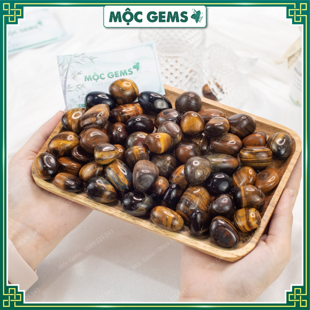 Đá Thanh Tẩy Mắt Hổ Màu Nâu Vàng Rung Bóng , Dùng Trang Trí Nhà Cửa, Làm Đồ Decor, Thanh Tẩy Năng Lượng