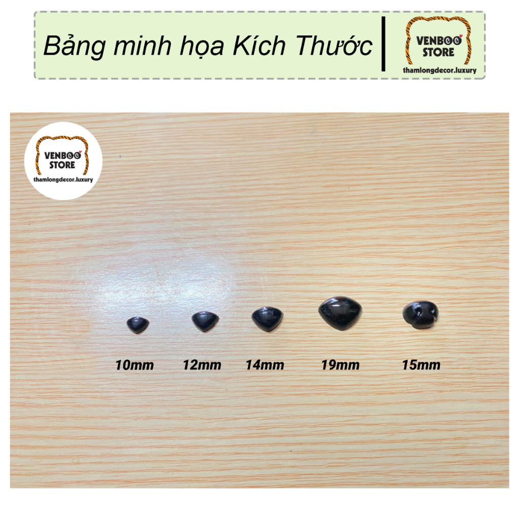 👀  50 Mũi Thú Dán mũi tam giác | Mũi dán gấu bông | Mũi nhựa thú bông handmade | Phụ kiện gấu bông giá xưởng