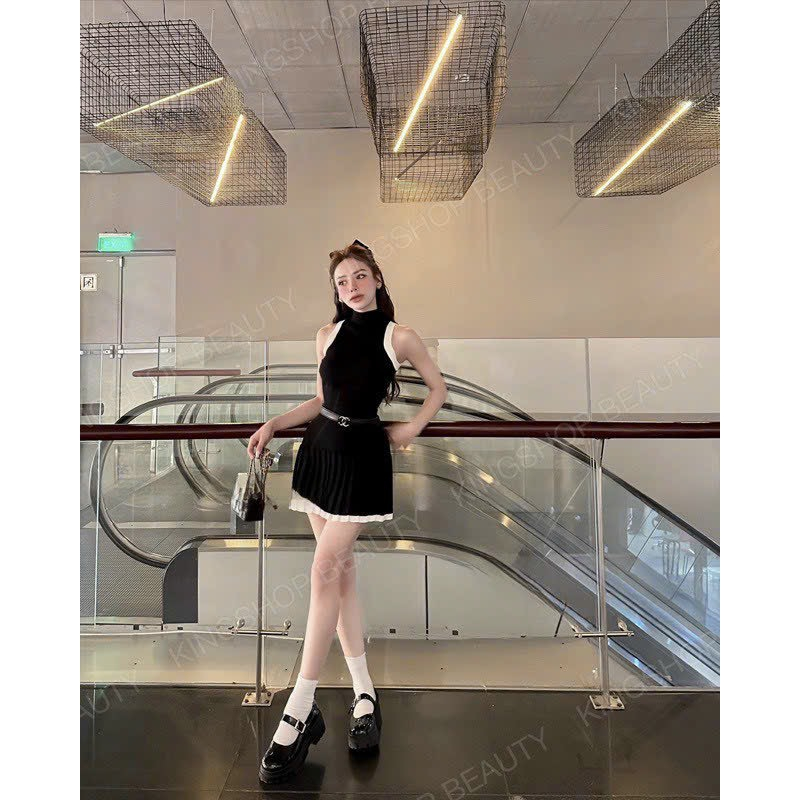 Set thêu ong ba lỗ chất liệu len co giãn siêu hot hàng QC <58kg mặc siêu đẹp, lên form đỉnh