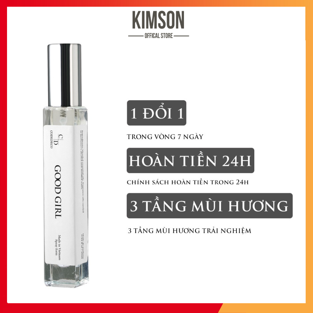 Tinh dầu nước hoa CODEDECO Good Girl Cá Tính, Ngọt Ngào, Gợi Cảm 10ml - Dạng Xịt Tiện Lợi