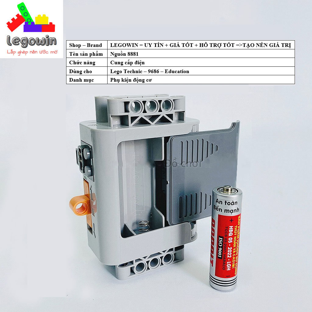 Hộp Nguồn 8881 Tương Thích Bộ Lắp Ráp Lê gô 9686 - Education -Technic