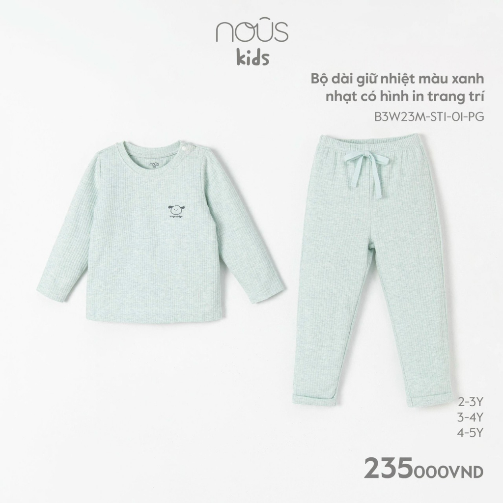 Bộ Dài Tay Thu Đông Nous kids Cho Bé 2y-5y