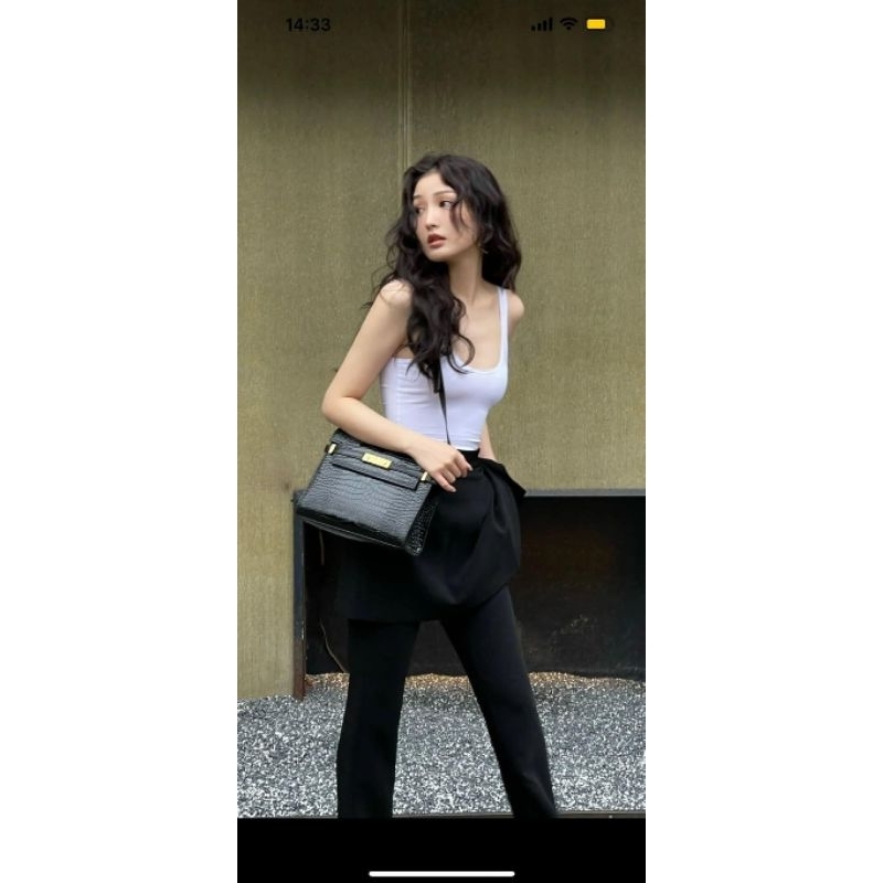 Túi xách dành cho nữ LAURENT vân da rắn cực sắc nwgs