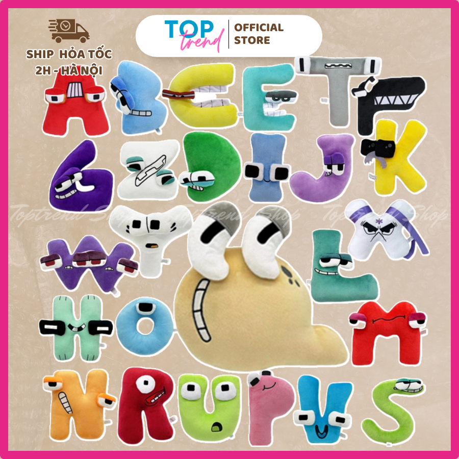 Gấu bông chữ cái Alphabet Lore trong Game Roblox size 20cm, đồ chơi thú nhồi bông đáng yêu cho bé - Top Trend