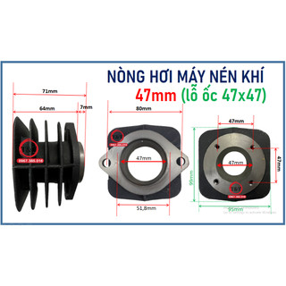 Nòng xilanh máy nén khí 47mm kiểu lỗ ốc 47x47.