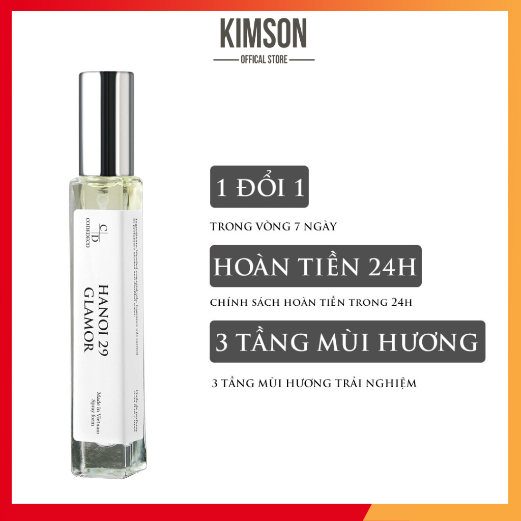 Tinh dầu nước hoa CODEDECO Hanoi 29 Glamor 10ml Nhẹ Nhàng, Thanh Lịch, Tinh Tế