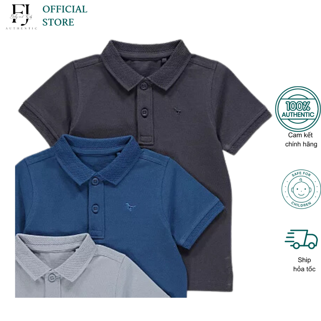 Áo phông bé trai GEORGE Áo polo gai ngắn tay chất liệu cotton chính hãng cho bé 1-10 tuổi