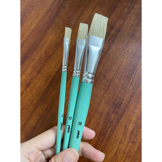 Set 3 Cọ Flat Cọ Dẹt Lông Thú Pebeo (Cán Gỗ FSC 100%)