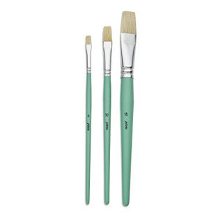 Set 3 Cọ Flat Cọ Dẹt Lông Thú Pebeo (Cán Gỗ FSC 100%)