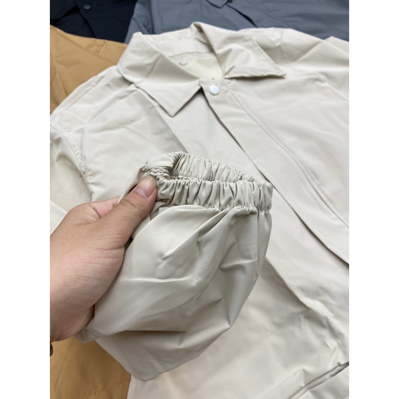 Áo gió tay bo cổ bẻ