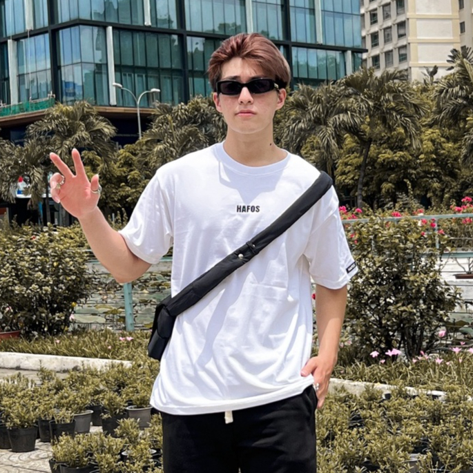 Áo thun unisex HAFOS DEV vải Cotton phom rộng dành nam nữ