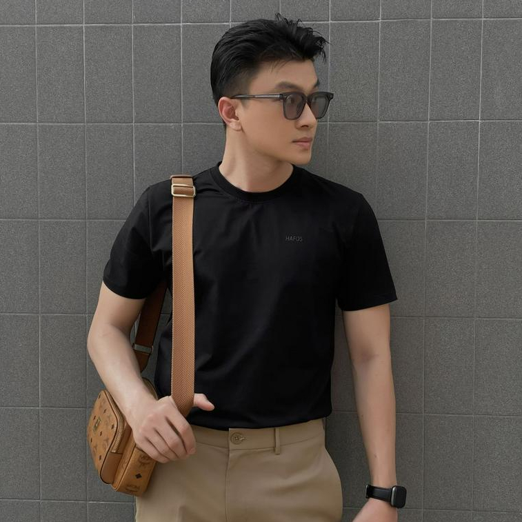 Áo thun nam cổ tròn HAFOS cao cấp, lịch lãm HAFOS