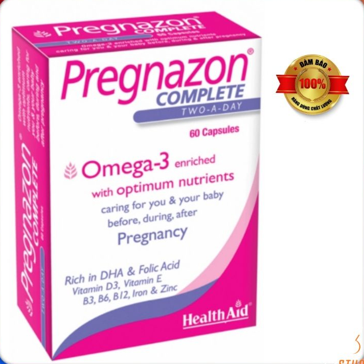 Viên Bổ Bầu HealthAid Pregnazon Complete - Cung cấp Vitamin và Khoáng Chât thiết yếu cho mẹ bầu H/60v - ANH QUỐC